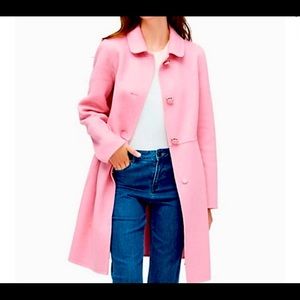 Kate Spade fit and flare coat in carnation